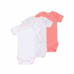 NAME IT Mädchen Baby Body 3er Pack, kurzarm, Coral
